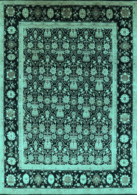 Oriental Turquoise Traditional Rug, urb2938turq