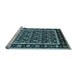 Sideview of Machine Washable Oriental Light Blue Traditional Rug, wshurb2938lblu