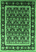 Machine Washable Oriental Emerald Green Traditional Area Rugs, wshurb2938emgrn