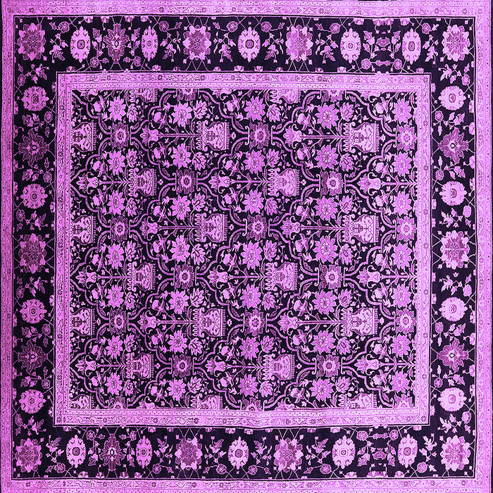Square Oriental Purple Traditional Rug, urb2938pur
