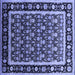 Square Machine Washable Oriental Blue Traditional Rug, wshurb2938blu