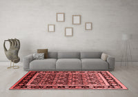 Machine Washable Oriental Red Traditional Rug, wshurb2938red