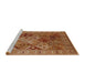 Sideview of Machine Washable Industrial Modern Mahogany Brown Rug, wshurb2939