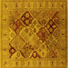 Square Oriental Yellow Industrial Rug, urb2939yw