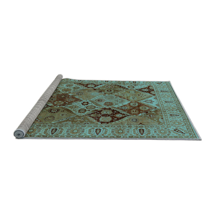 Sideview of Machine Washable Oriental Light Blue Industrial Rug, wshurb2939lblu