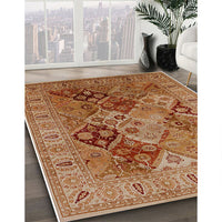 Mid-Century Modern Mahogany Brown Oriental Rug, urb2939