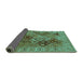 Sideview of Oriental Turquoise Industrial Rug, urb2939turq