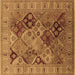 Square Oriental Brown Industrial Rug, urb2939brn