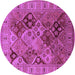 Round Oriental Purple Industrial Rug, urb2939pur