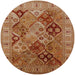 Round Mid-Century Modern Mahogany Brown Oriental Rug, urb2939