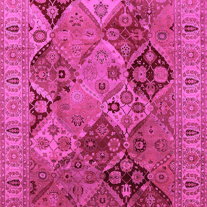 Machine Washable Oriental Pink Industrial Rug, wshurb2939pnk