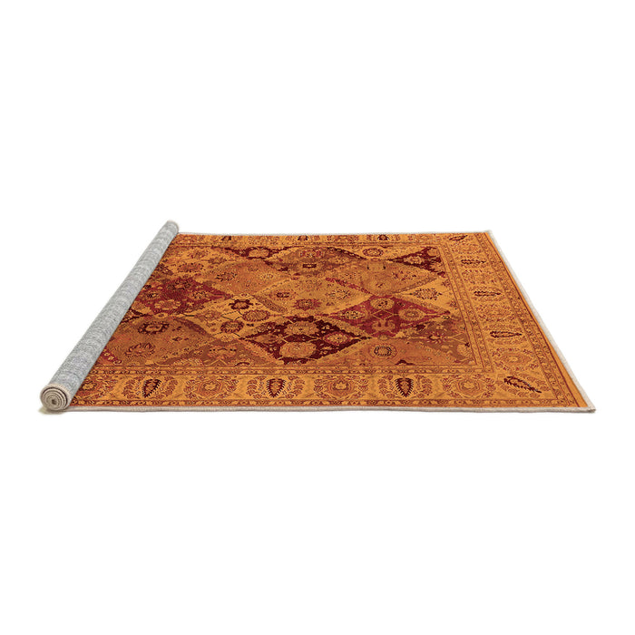 Sideview of Machine Washable Oriental Orange Industrial Area Rugs, wshurb2939org