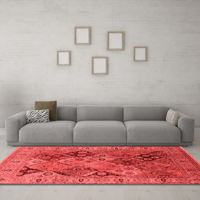 Industrial Red Washable Rugs