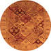 Round Oriental Orange Industrial Rug, urb2939org