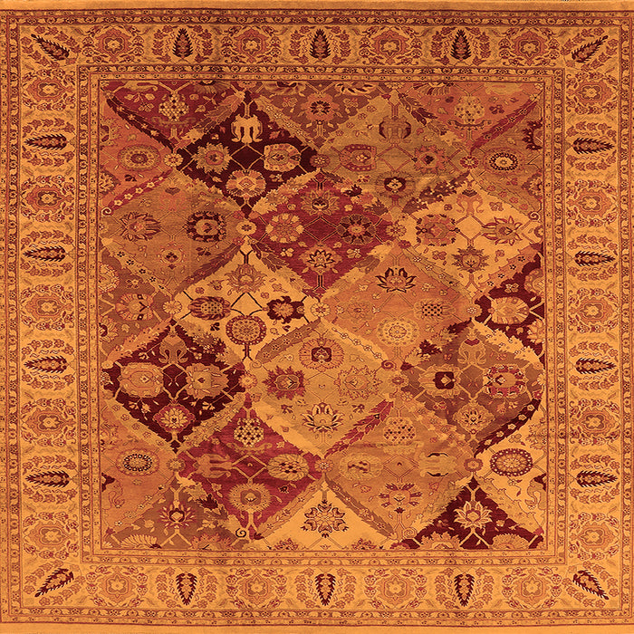 Square Oriental Orange Industrial Rug, urb2939org