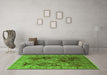 Machine Washable Oriental Green Industrial Area Rugs in a Living Room,, wshurb2939grn