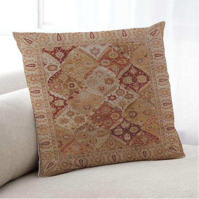 Lifestyle Image of Mid-Century Modern Urban Square Mahogany Brown Throw Pillow, 18 inch by 18 inch, pwurb2939