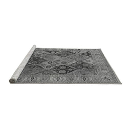 Sideview of Machine Washable Oriental Gray Industrial Rug, wshurb2939gry