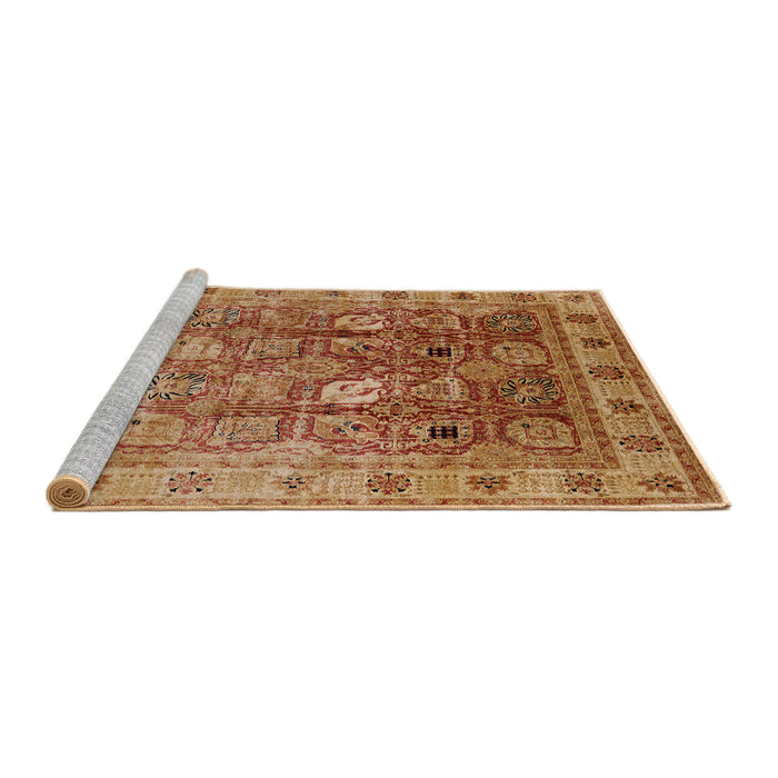 Sideview of Machine Washable Industrial Modern Mahogany Brown Rug, wshurb2940