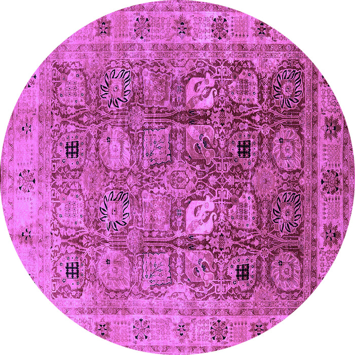 Round Oriental Purple Traditional Rug, urb2940pur