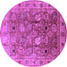Round Oriental Purple Traditional Rug, urb2940pur