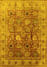 Machine Washable Oriental Yellow Traditional Rug, wshurb2940yw