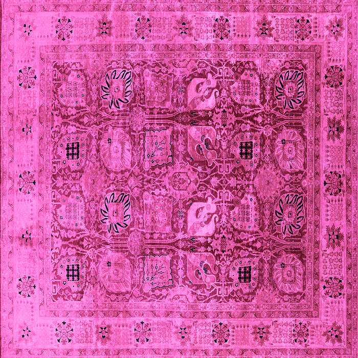 Square Oriental Pink Traditional Rug, urb2940pnk