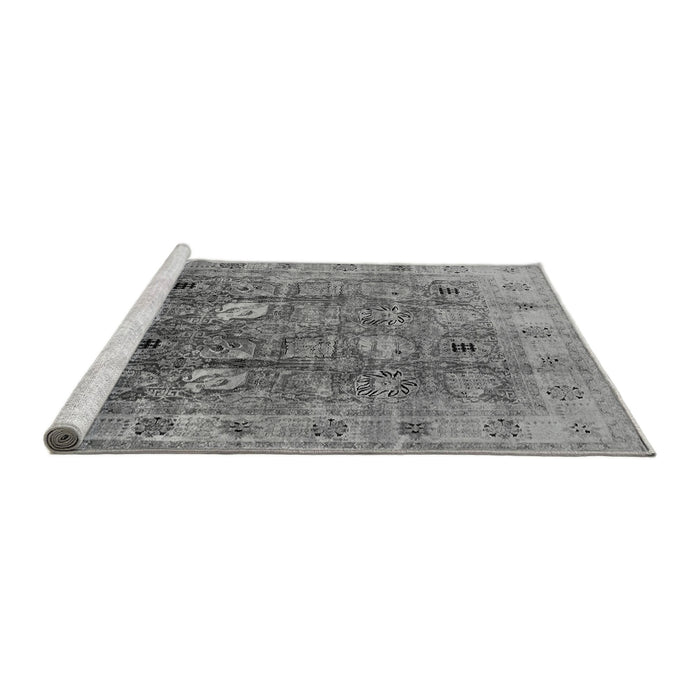 Sideview of Machine Washable Oriental Gray Traditional Rug, wshurb2940gry