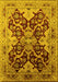 Machine Washable Oriental Yellow Traditional Rug, wshurb2941yw