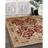 Mid-Century Modern Brown Sand Brown Oriental Rug, urb2941