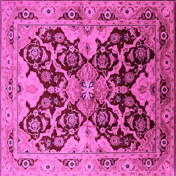 Square Oriental Pink Traditional Rug, urb2941pnk