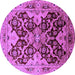 Round Oriental Purple Traditional Rug, urb2941pur