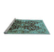 Sideview of Machine Washable Oriental Light Blue Traditional Rug, wshurb2941lblu