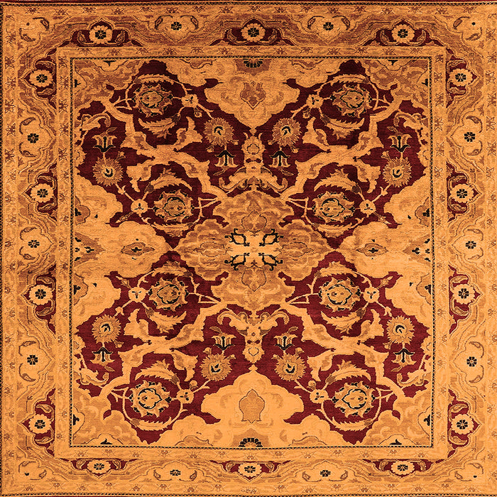 Square Oriental Orange Traditional Rug, urb2941org