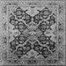 Square Machine Washable Oriental Gray Traditional Rug, wshurb2941gry