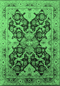 Oriental Emerald Green Traditional Rug, urb2941emgrn