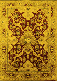 Oriental Yellow Traditional Rug, urb2941yw