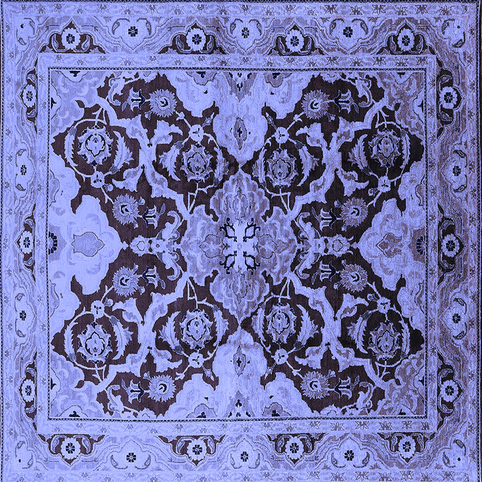Square Machine Washable Oriental Blue Traditional Rug, wshurb2941blu