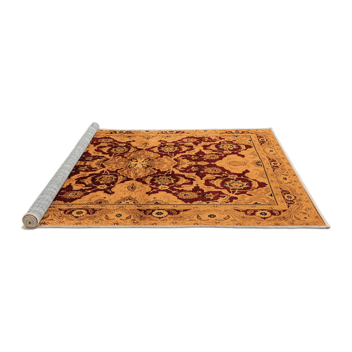 Sideview of Machine Washable Oriental Orange Traditional Area Rugs, wshurb2941org