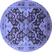 Round Oriental Blue Traditional Rug, urb2941blu