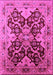 Machine Washable Oriental Pink Traditional Rug, wshurb2941pnk