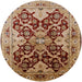 Round Mid-Century Modern Brown Sand Brown Oriental Rug, urb2941