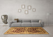 Machine Washable Oriental Brown Traditional Rug in a Living Room,, wshurb2941brn