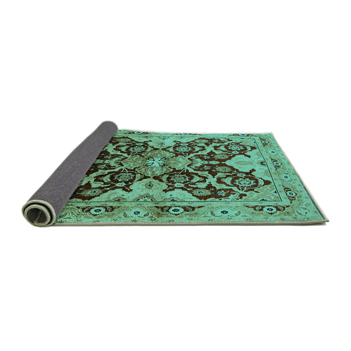 Sideview of Oriental Turquoise Traditional Rug, urb2941turq