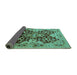 Sideview of Oriental Turquoise Traditional Rug, urb2941turq