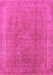 Machine Washable Oriental Pink Industrial Rug, wshurb2942pnk