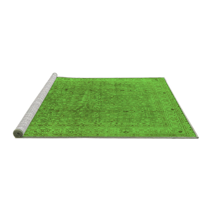 Sideview of Machine Washable Oriental Green Industrial Area Rugs, wshurb2942grn