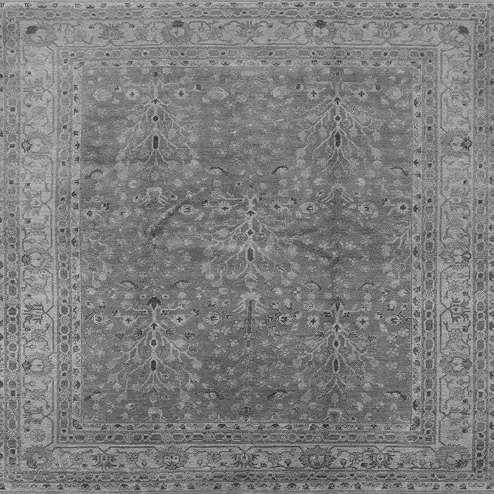 Square Machine Washable Oriental Gray Industrial Rug, wshurb2942gry
