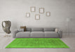Machine Washable Oriental Green Industrial Area Rugs in a Living Room,, wshurb2942grn