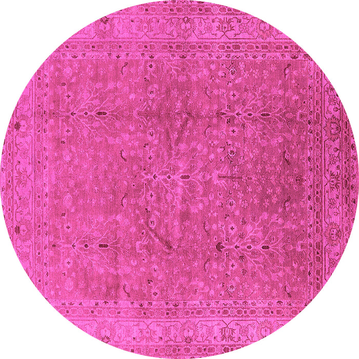 Round Oriental Pink Industrial Rug, urb2942pnk